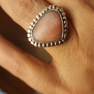 NWOT Sterling Silver Natural Pink Opal Ring